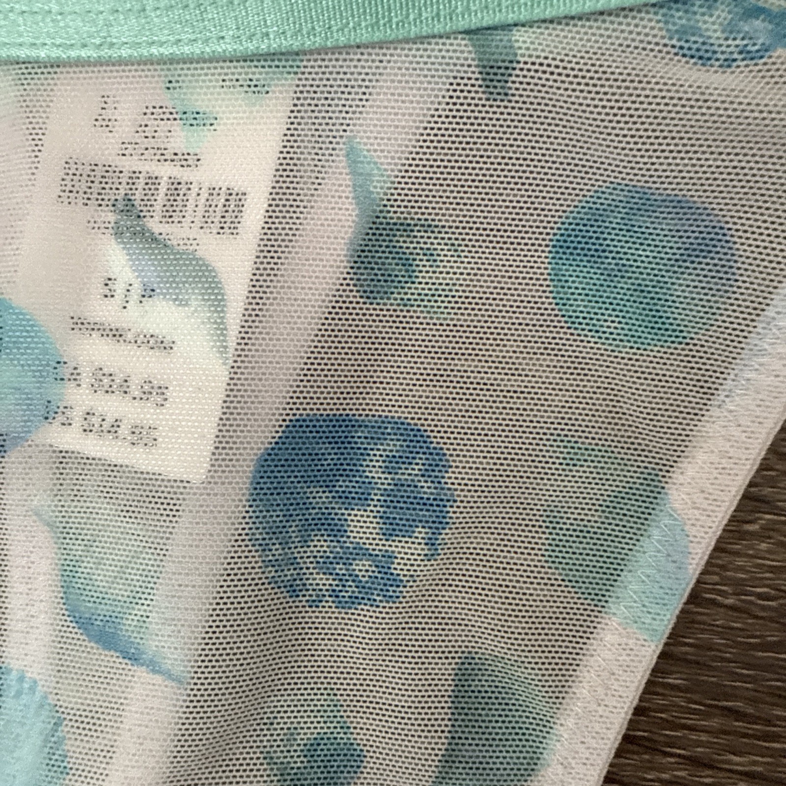 Pink By Victoria’s Secret, Small Teal Sheer Mesh Strap, Thong Panties