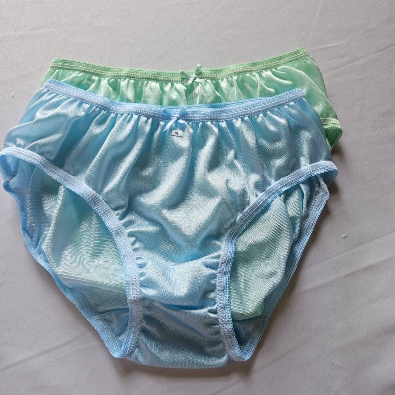 6 Bikini Panties Women Mens Nylon Vintage Silky Soft Light Briefs Hip 32″-38″L