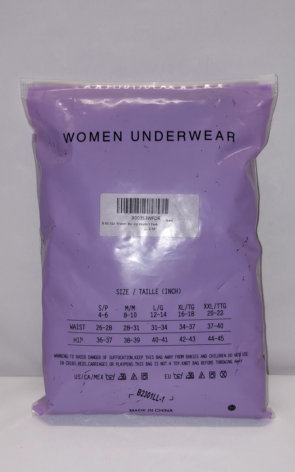 RUXIA Women’s Boyshort Underwear Panties 5 Pack Stretch Nylon Medium