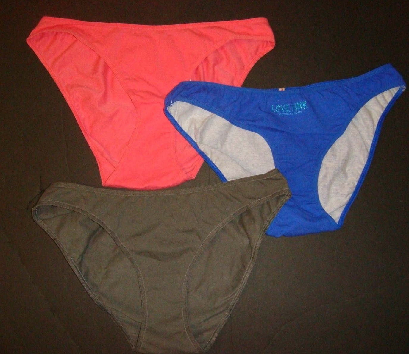 Victoria’s Secret PINK XS panty LOT Beige Pink Indigo Blue Gray COTTON love pink