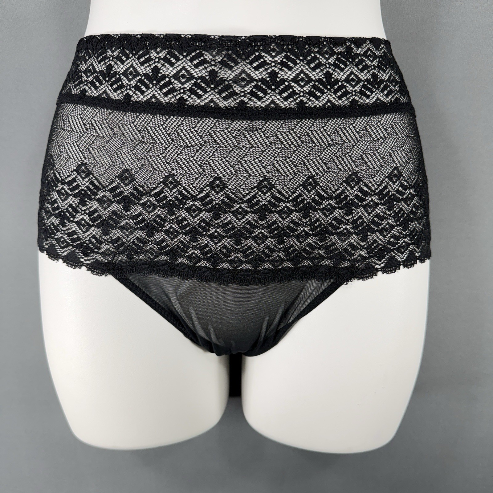 NEW B.Tempt’d Net Perfection Tanga Thong Womens M 6 Hi-Waist Lace Mesh Sexy