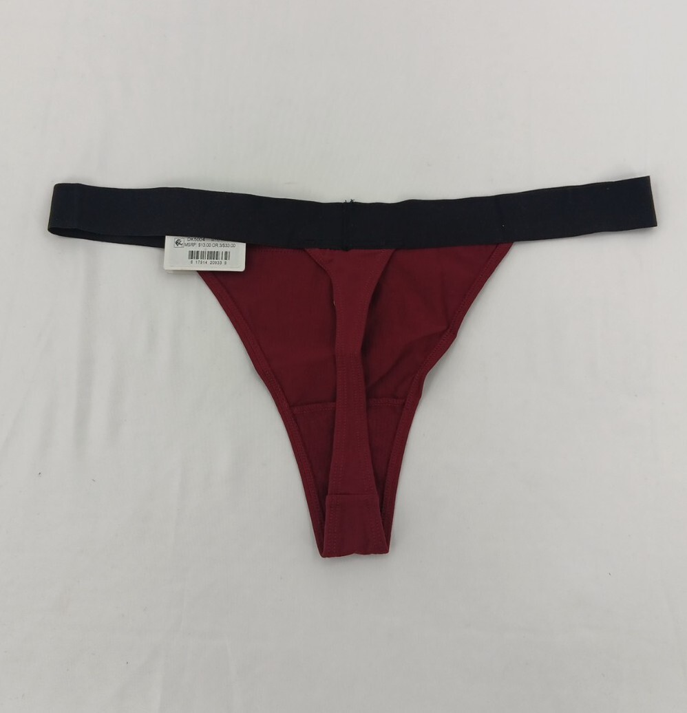 DKNY Woman’s Thong Underwear Maroon/Black Large Style DK5004 AC7