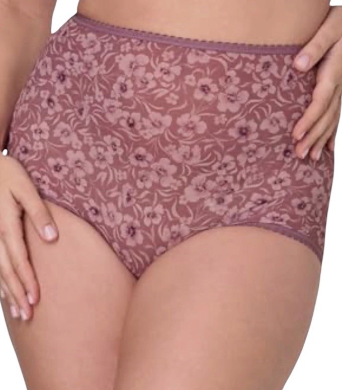 BALI Women’s Sz XL 8 SKIMP SKAMP Brief 2633 Panty Bloom Floral Purple High Waist