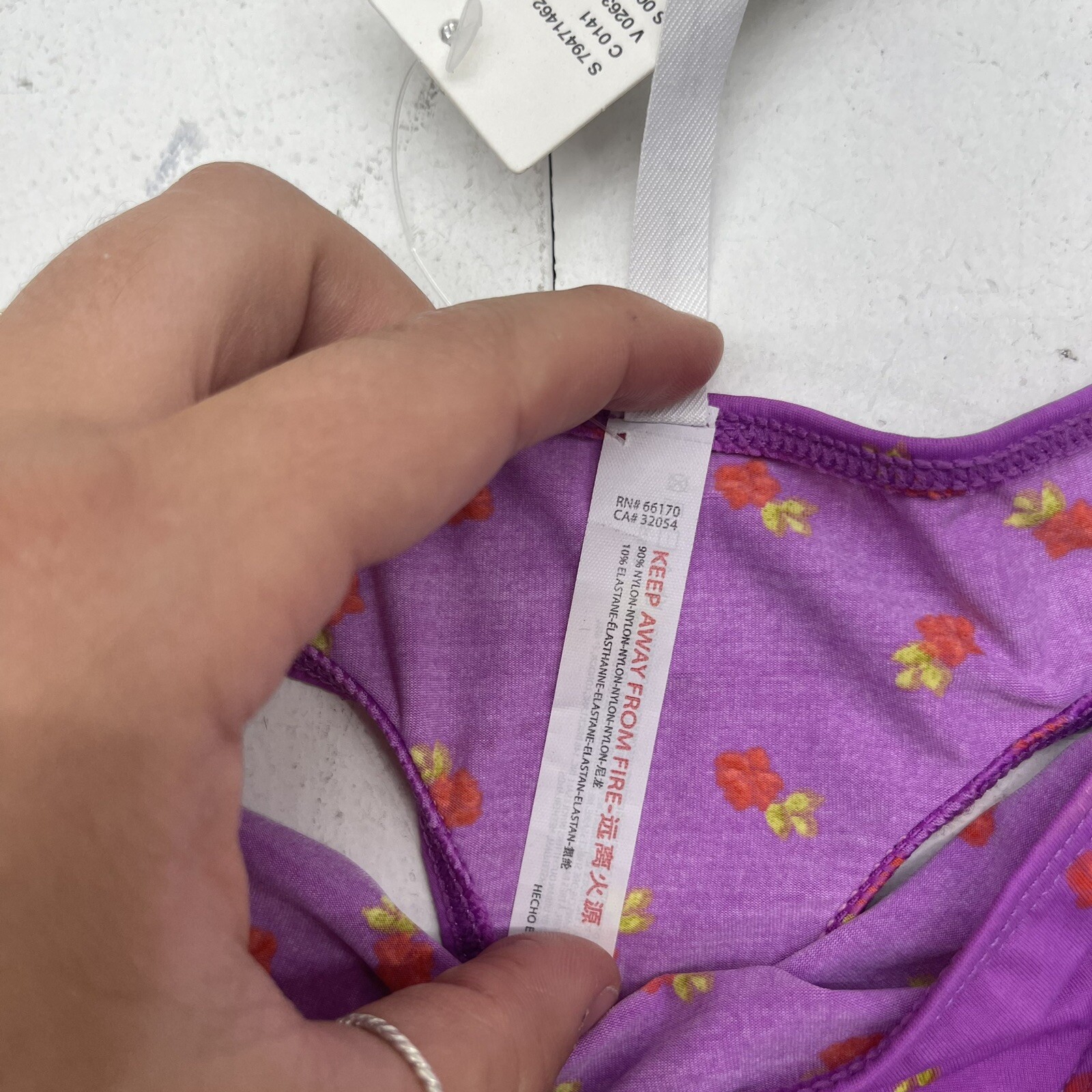 Out From Under Purple Floral Thong Underwear Women’s Size Large New