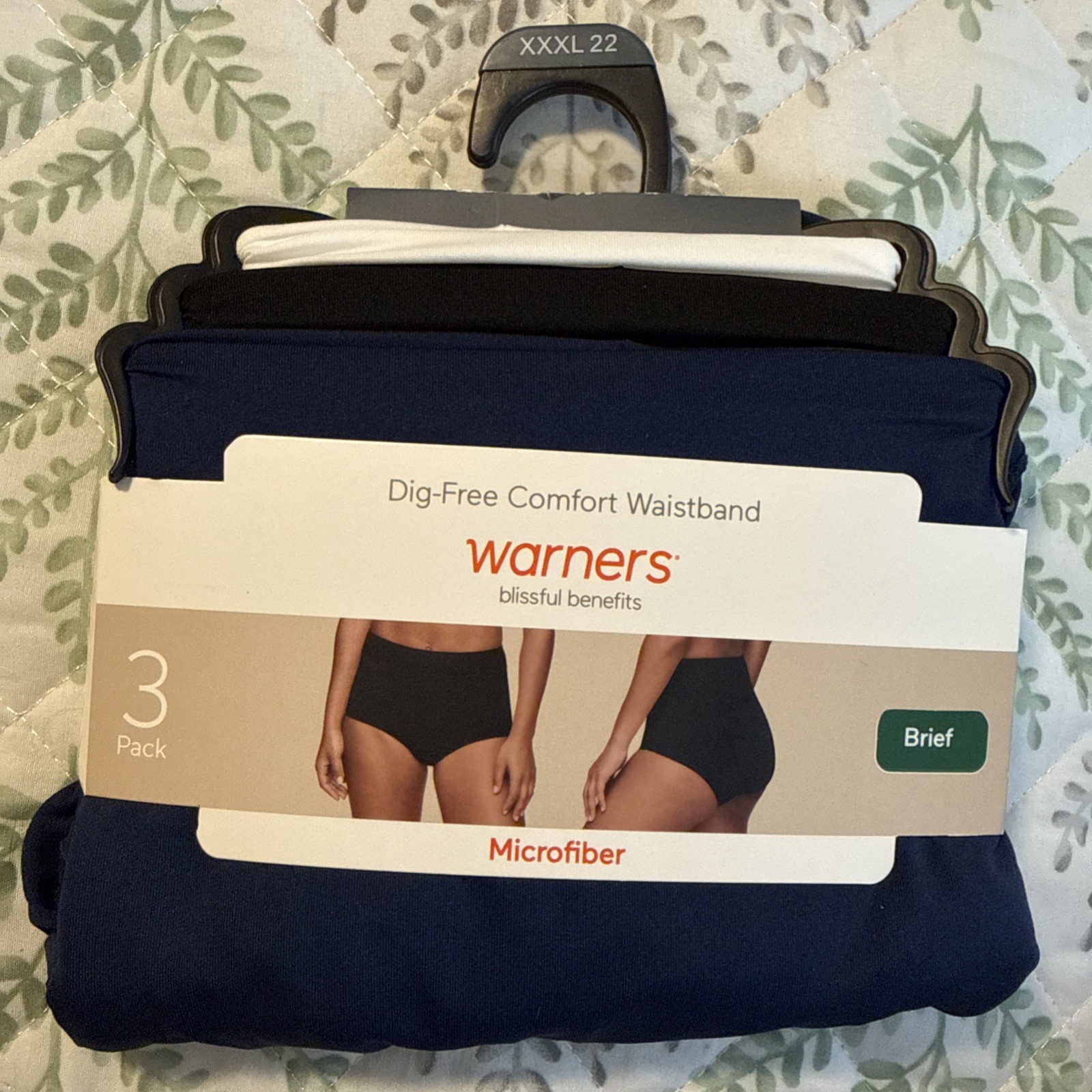 Warners Blissful Benefits Briefs 3 Pack Comfort Waistband 3XL Microfiber