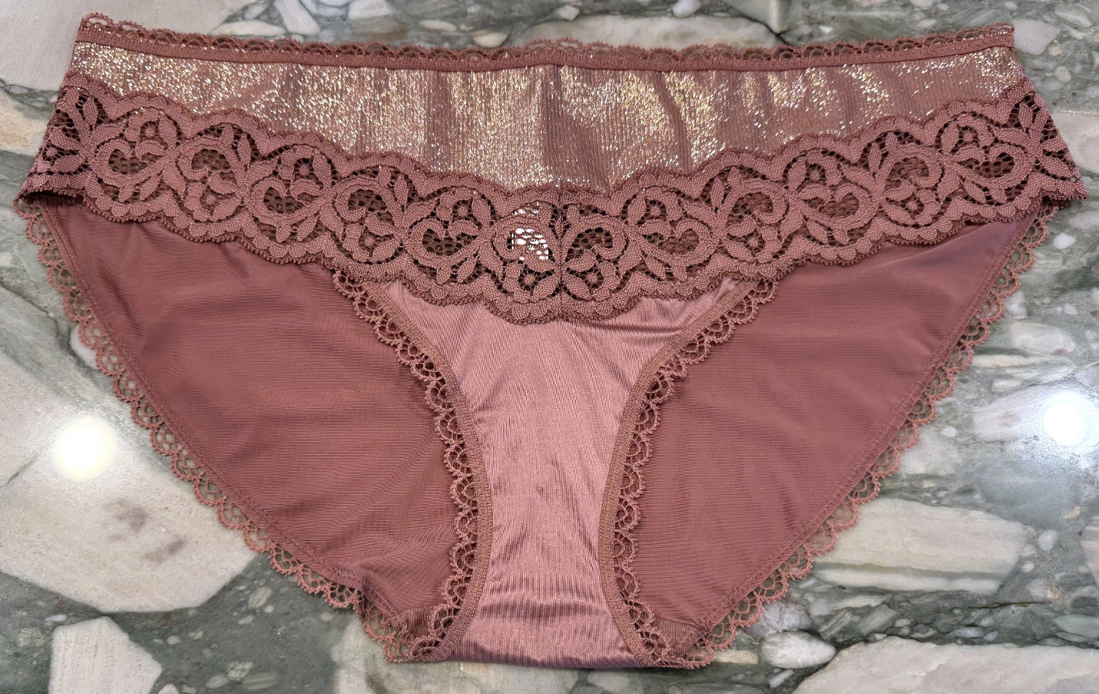 NEW Victoria Secret Body By Victoria Bikini Panty – Vintage Rose – SHINE – XL