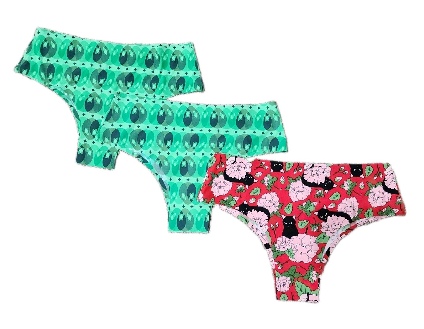 Pack Of 3 Cheek Boss Panty Womens M Multicolored Alien/Cat Cheekies Underwear
