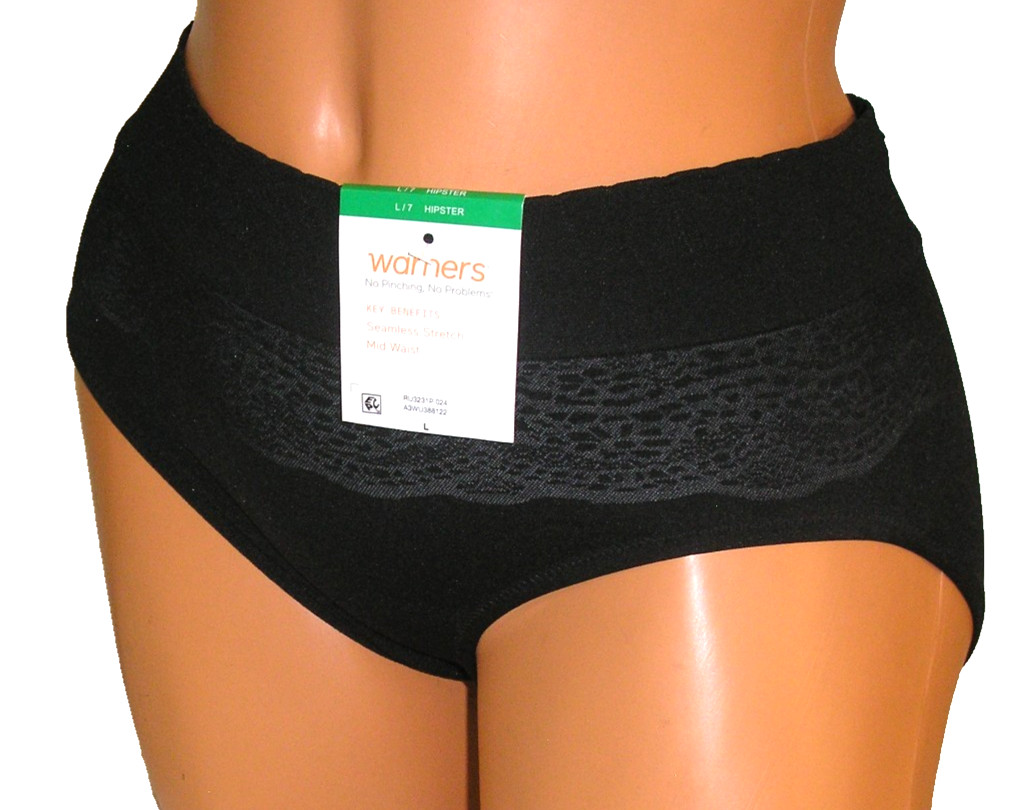 Panties Lingerie Warners No Pinch No Problem Black Hipster Sz 7 Large Gift