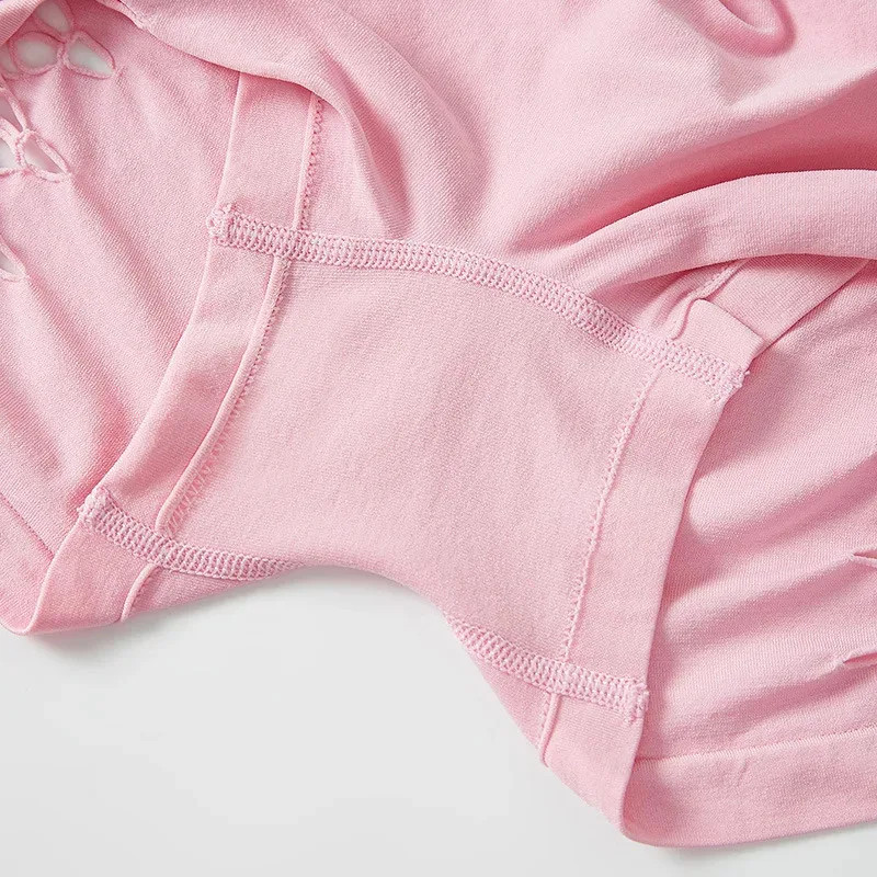 Mid-waist Hollow Out Panties Women Breathable Comfortable Lady Boyshort Knit.