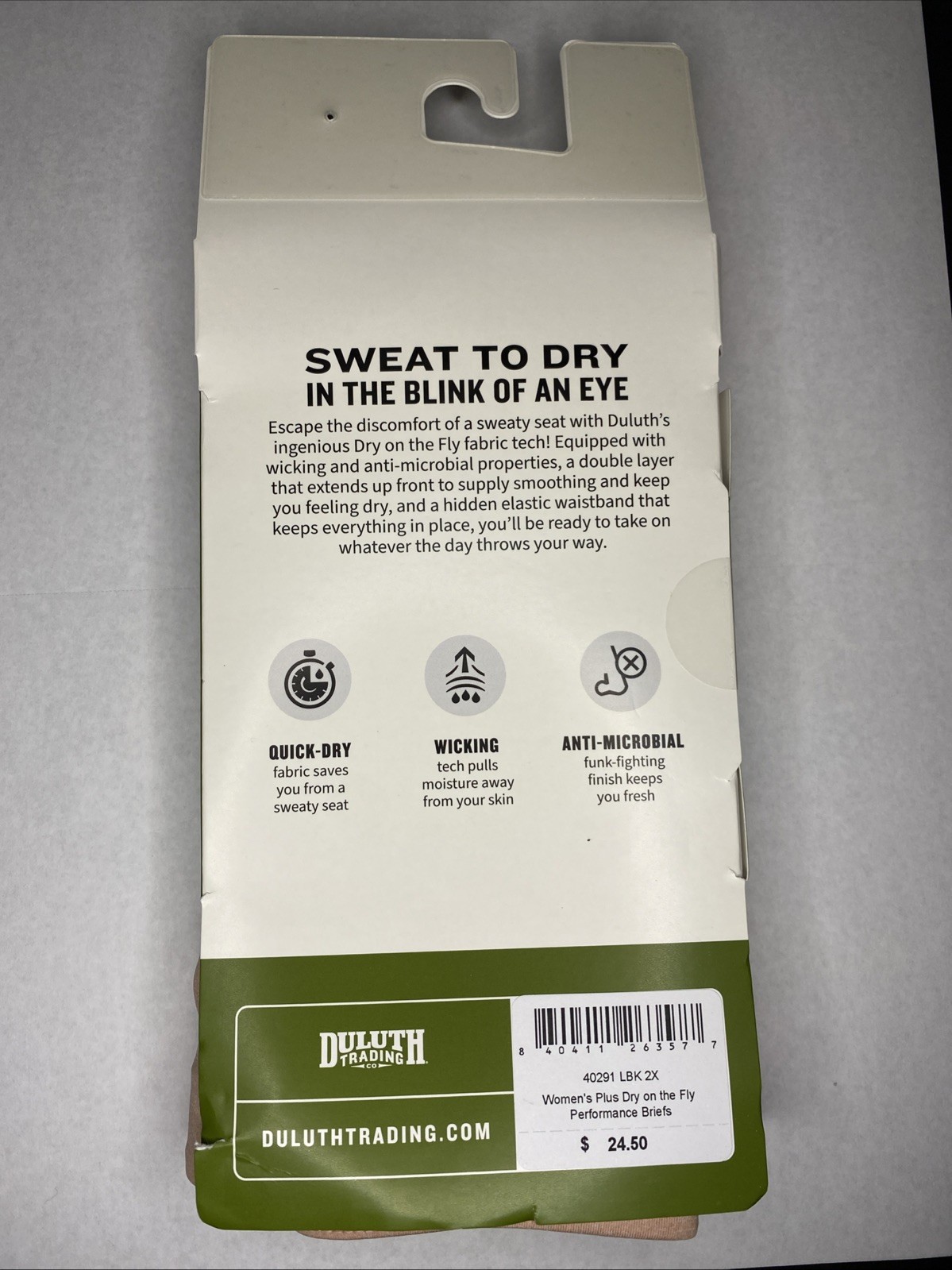 NEW Duluth Womens Dry on the Fly Underwear Briefs XXL (20w-22w) LBK