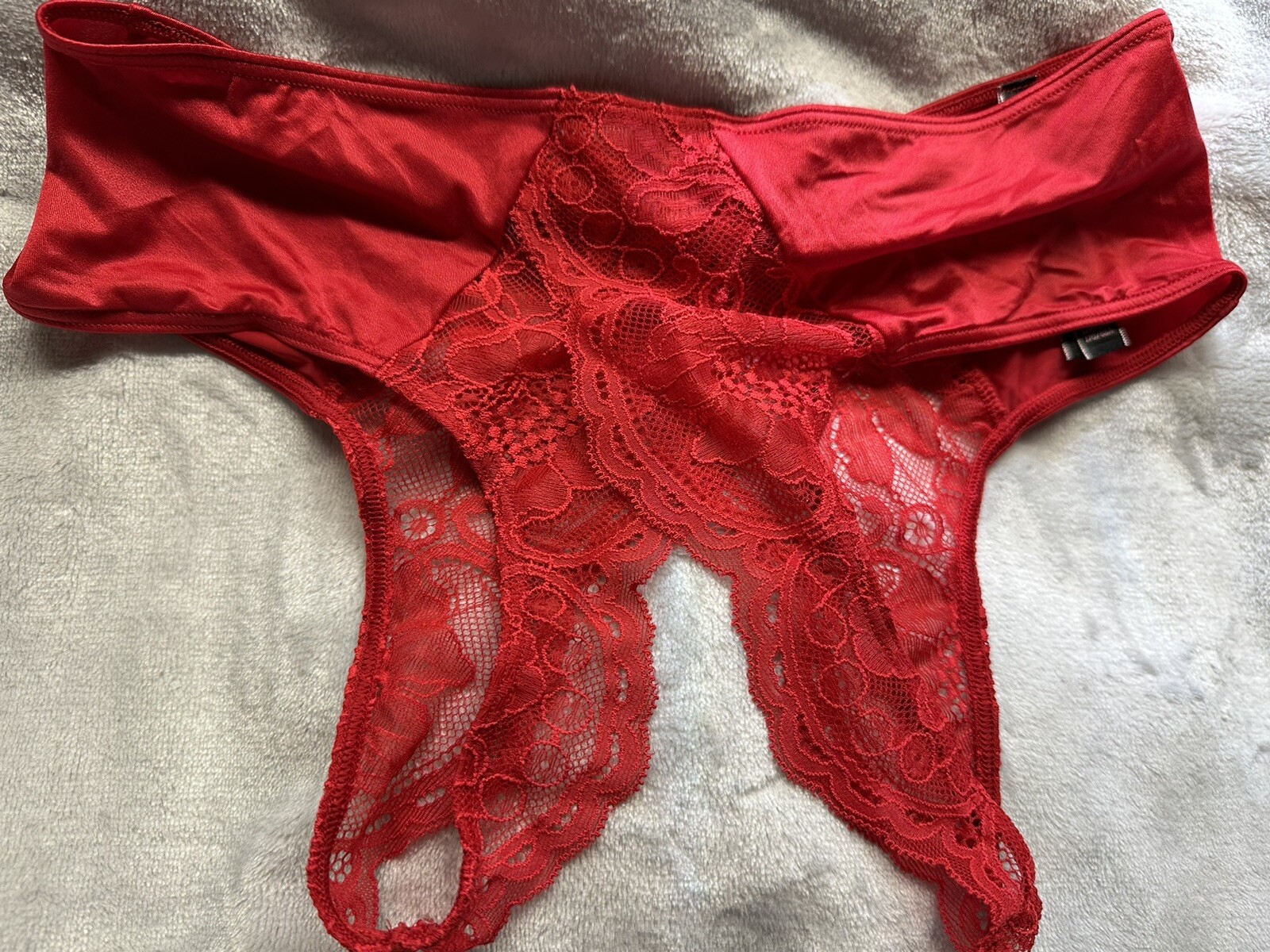 Victoria Secret Crotchless RED PANTY X-SMALL- SMALL-MEDIUM-LARGE-XLARGE