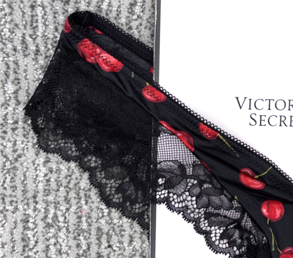 Victoria’s Secret Very Sexy NWT XS Black Cherry Lace Trim High Leg Cheeky Panty