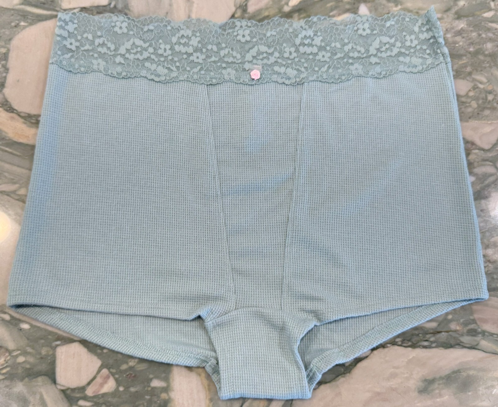 NEW Victoria Secret Thermal Waffle High Waist Boyshort Panty – Sage Dust – XL