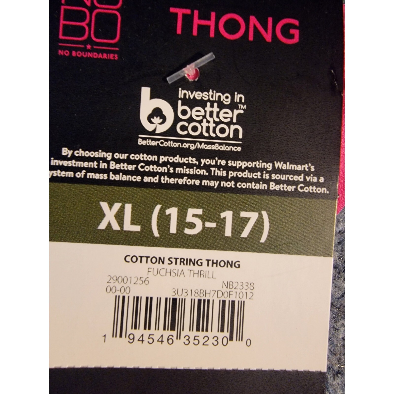 No Boundries Set of Two Size Thongs XL (15-17)
