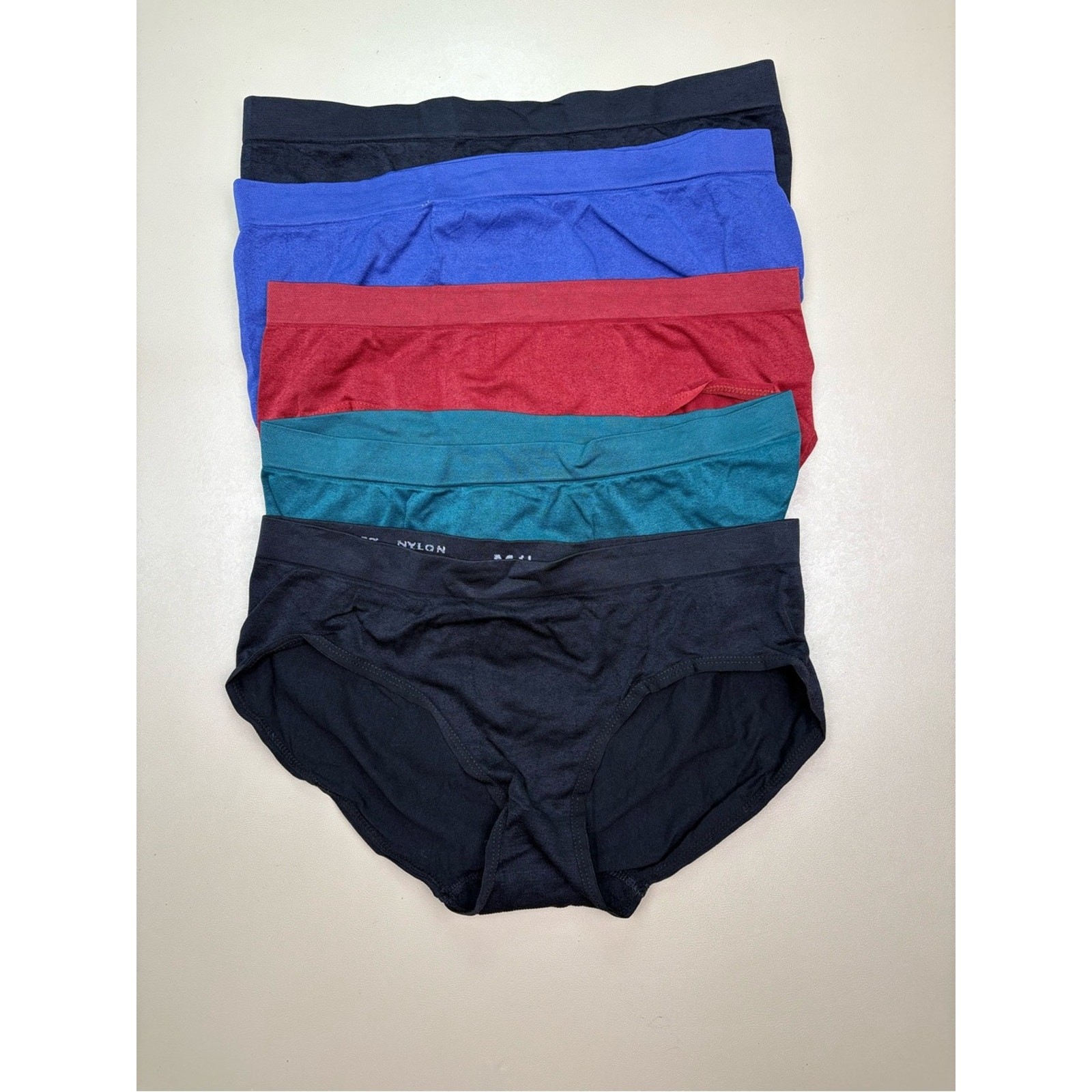 Women’s Seamless Bikini Panties 5 Pack Nylon Spandex Multicolor M/L