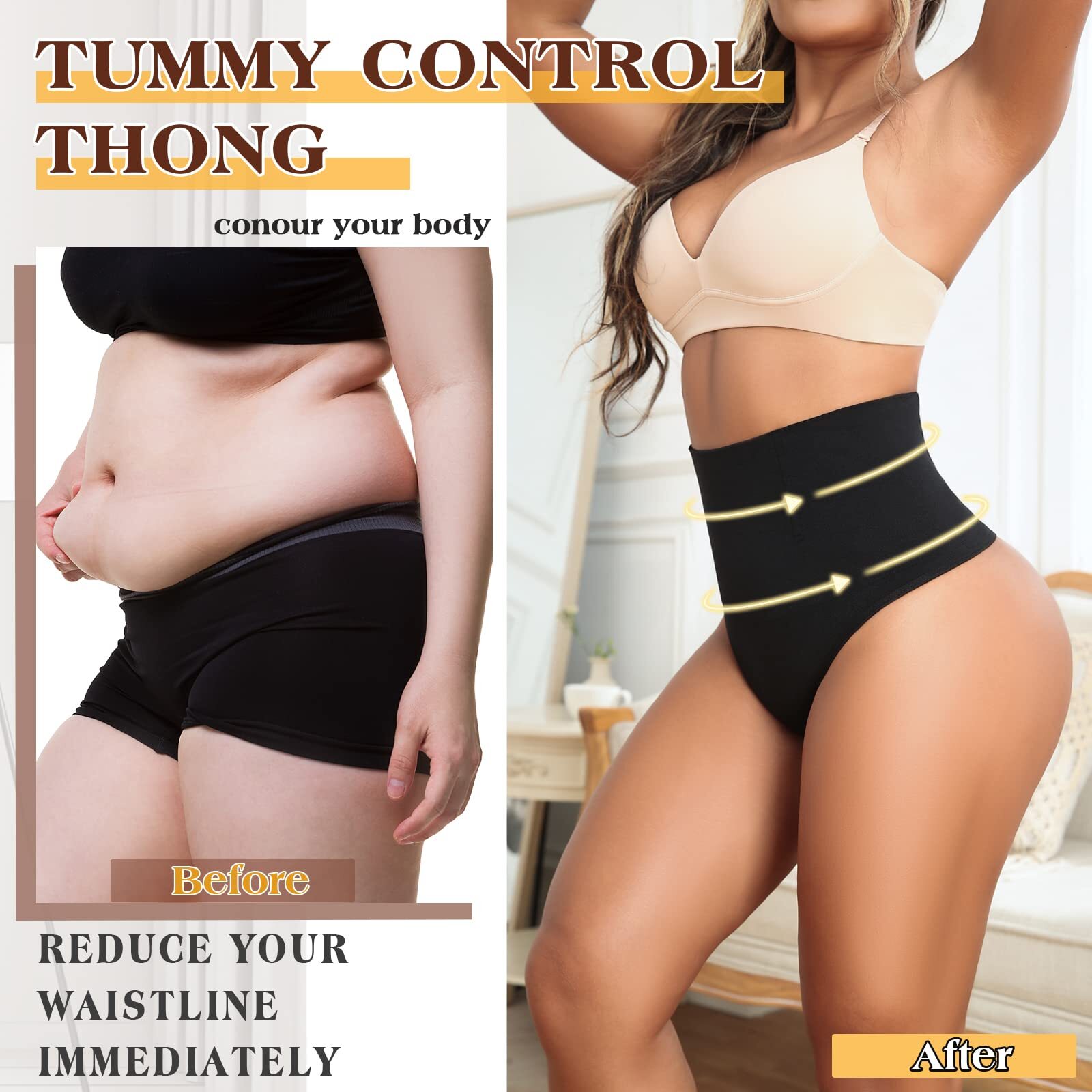 Women Body Shaper Slim Underwear Tummy Control Shapewear Seamless Thong Panties