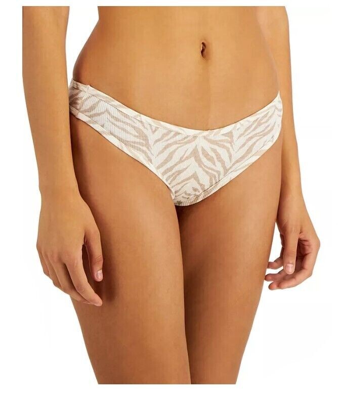 Jenni Women’s Ribbed Knit Hipster Panty Underwear, Beige Tiger, Medium