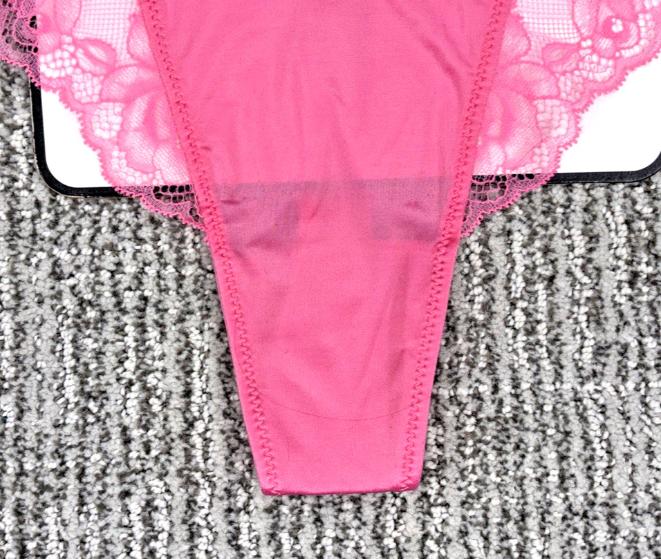Victoria’s Secret Very Sexy NWT Small Pink Lace Trim High Leg Thong Panty