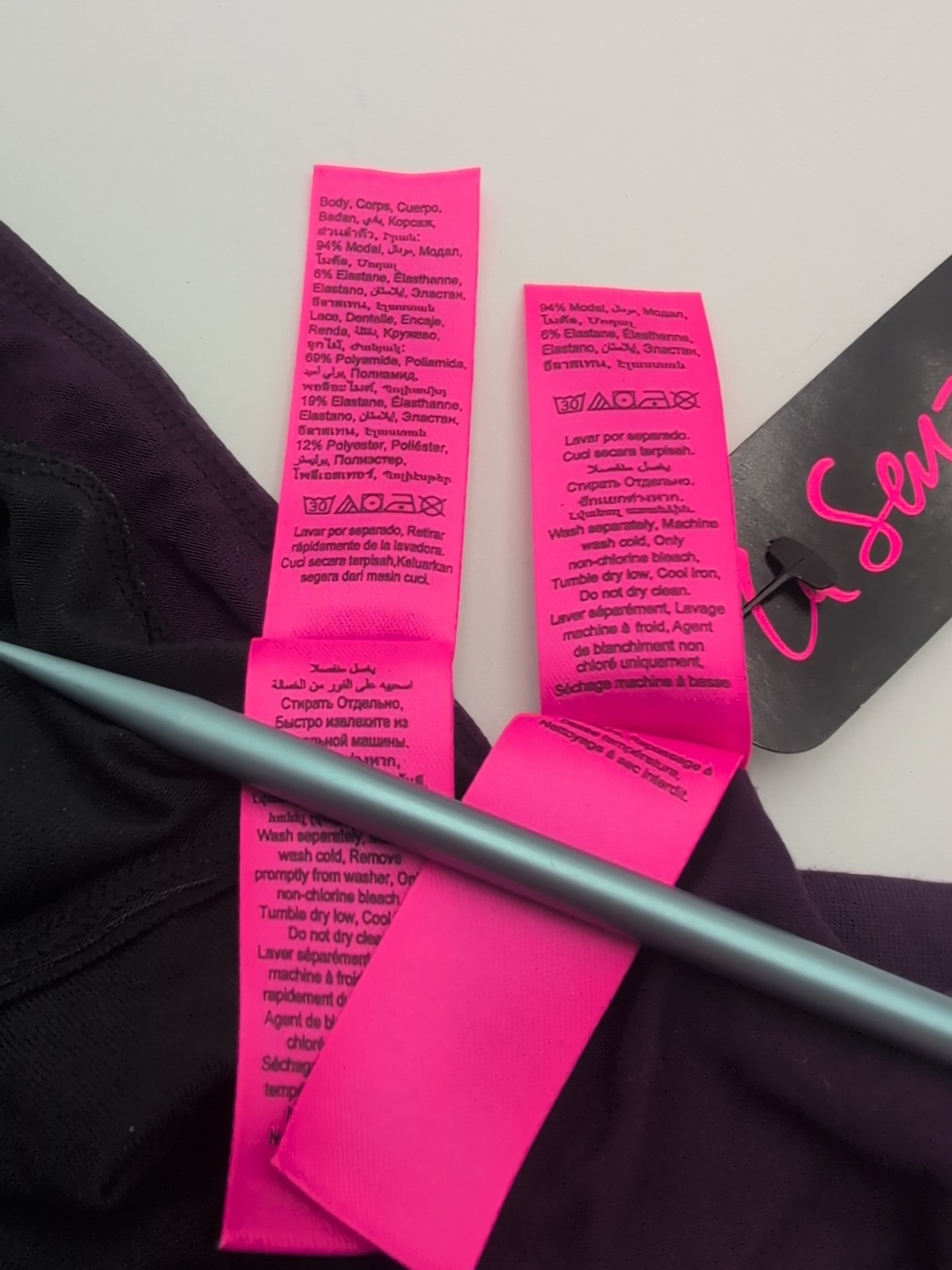 NWT LA SENZA Modal Cotton Purple Black Dark Teal underwear Hipsters SZ L (Read)