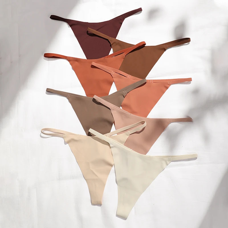 1pc Women Thongs T-Back Seamless Underwear Stretch Skin-Friendly G-String