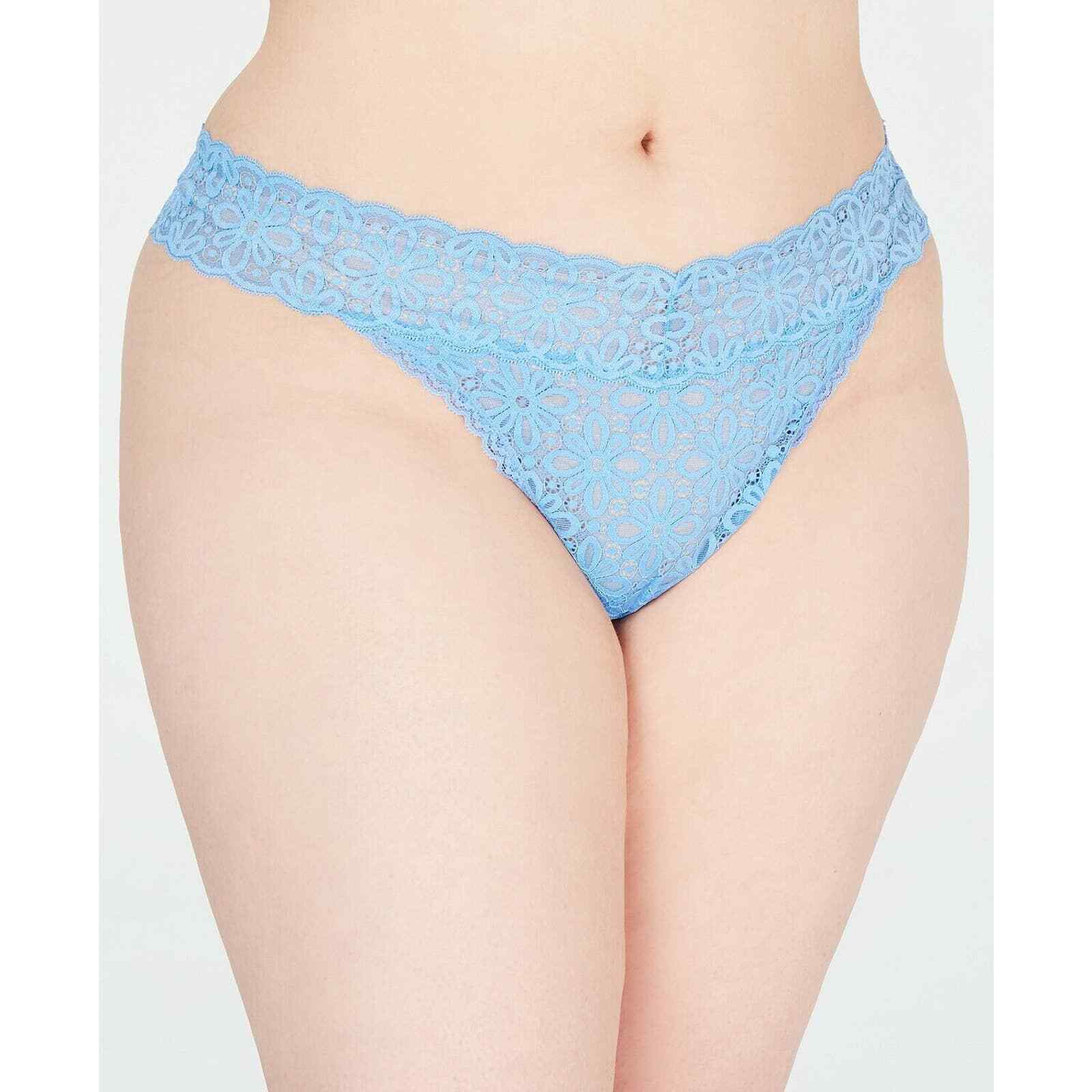 Jenni Plus Size One Size Lace Thong Underwear Marina 1X-3X