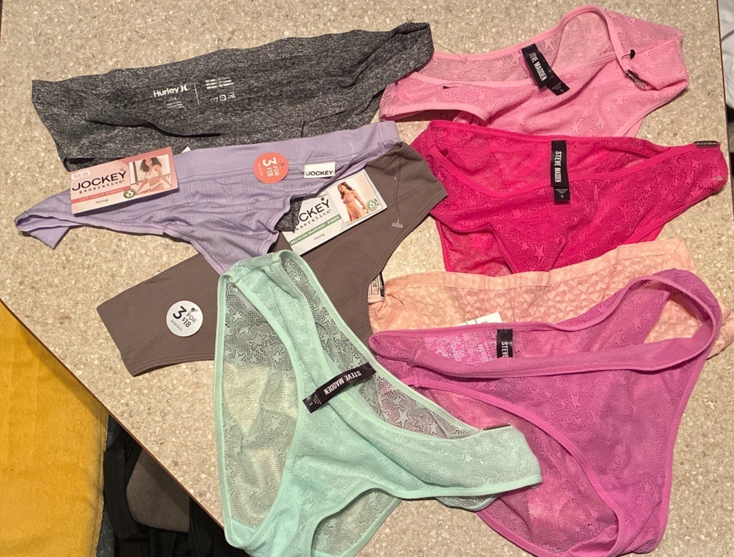 8 Pair Small Panties women Lot Hurley, Jockey, Madden SMALL NEW LOT