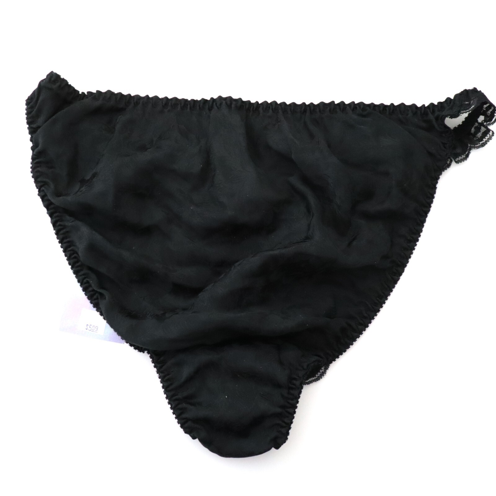 NEW Silkscreen TRUE VTG 90s 100% Silk Lace String Bikini Panty LARGE