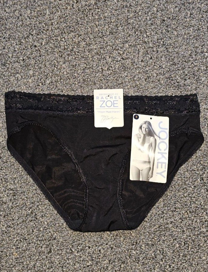 Jockey Underwear Women’s Bikini Black Lace Rachel Zoe New