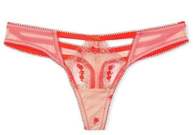 VICTORIAS SECRET DREAM ANGELS EMBROIDERED HEART STRAPPY THONG PANTY S M L XL XXL