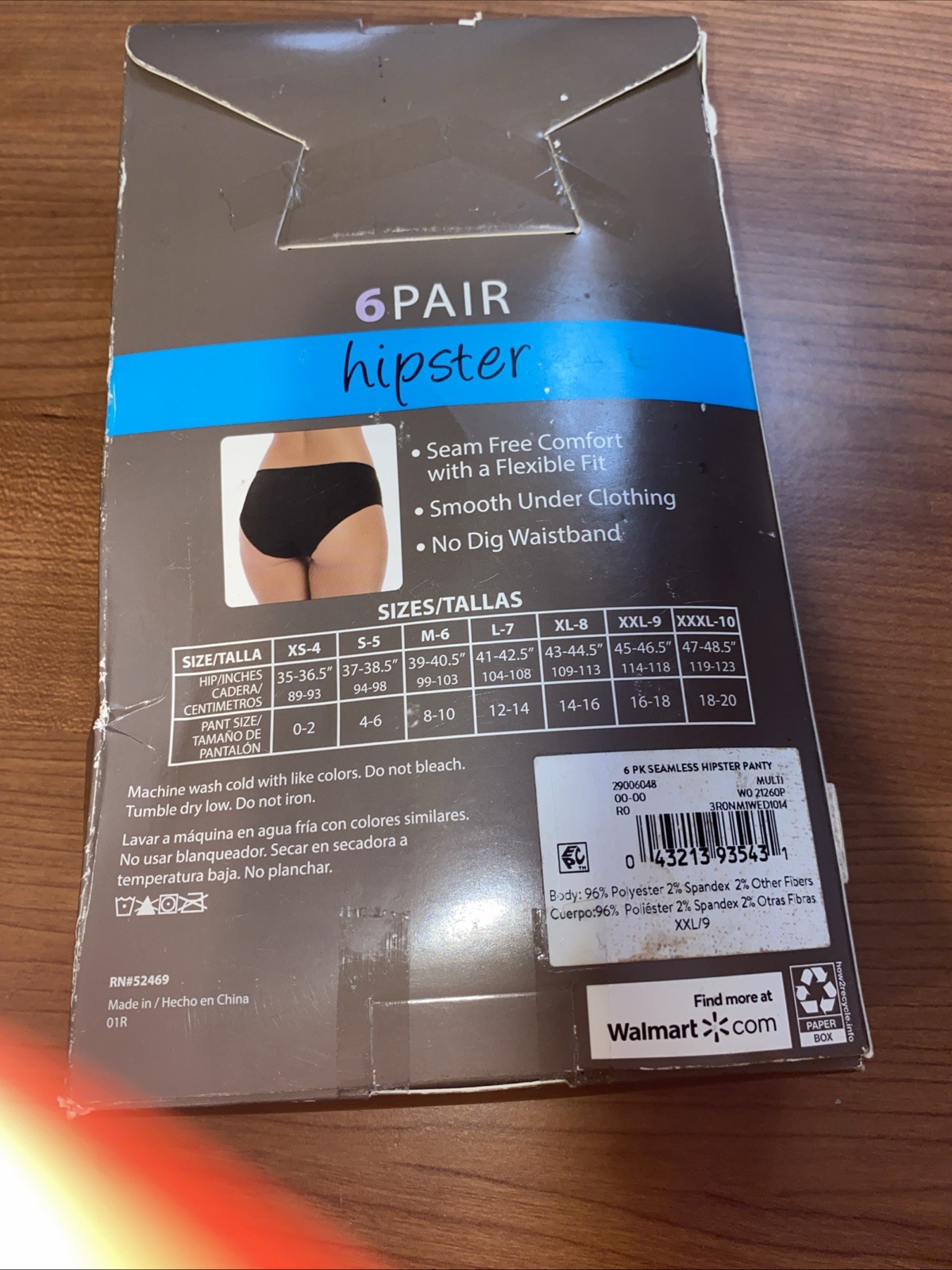 Secret Treasures – 6 Pair – Pastel Seamless Hipster Panties – Size XL New