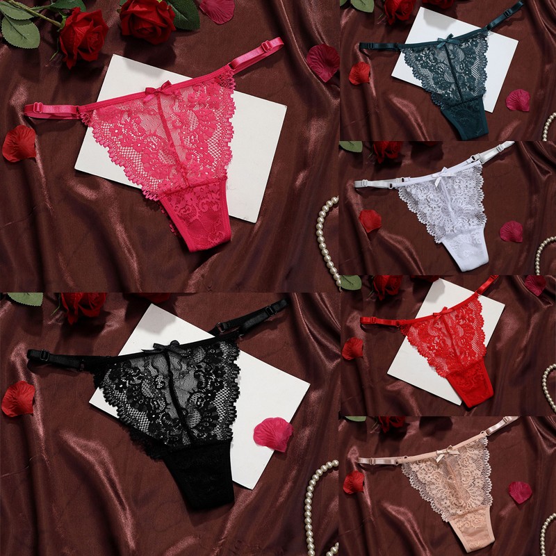 6 Pack Lot Sexy Ladies Womens See Through Lace Panties Thongs Underwear Lingerie