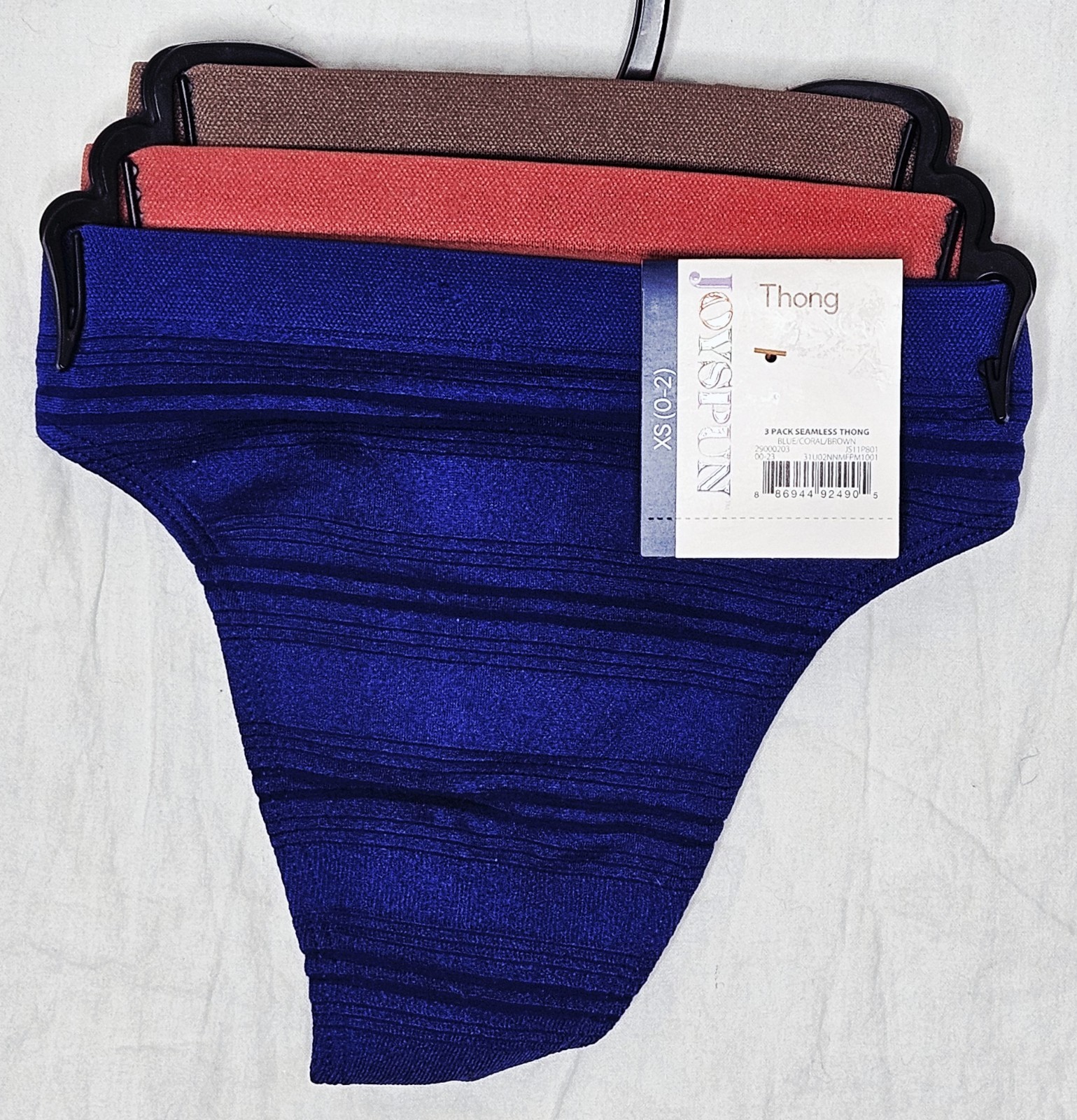 Joyspun 3 Pack Seamless Thong Blue Coral Brown Panties XS or XL NWT