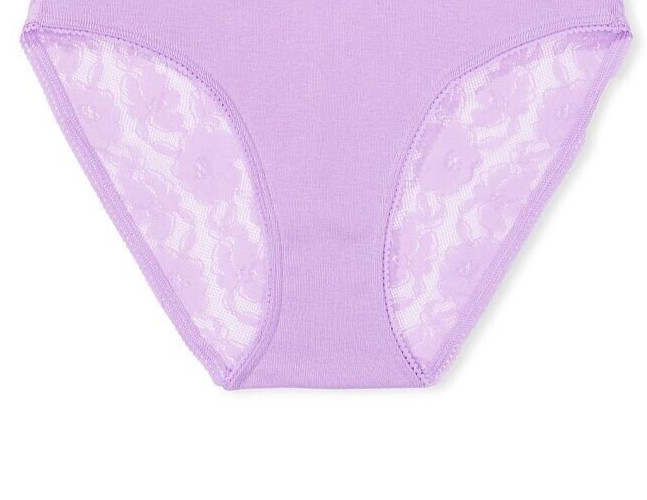 XXL Lilac LT Purple Victorias Secret FULL Back Floral Lace Keyhole Bikini Panty