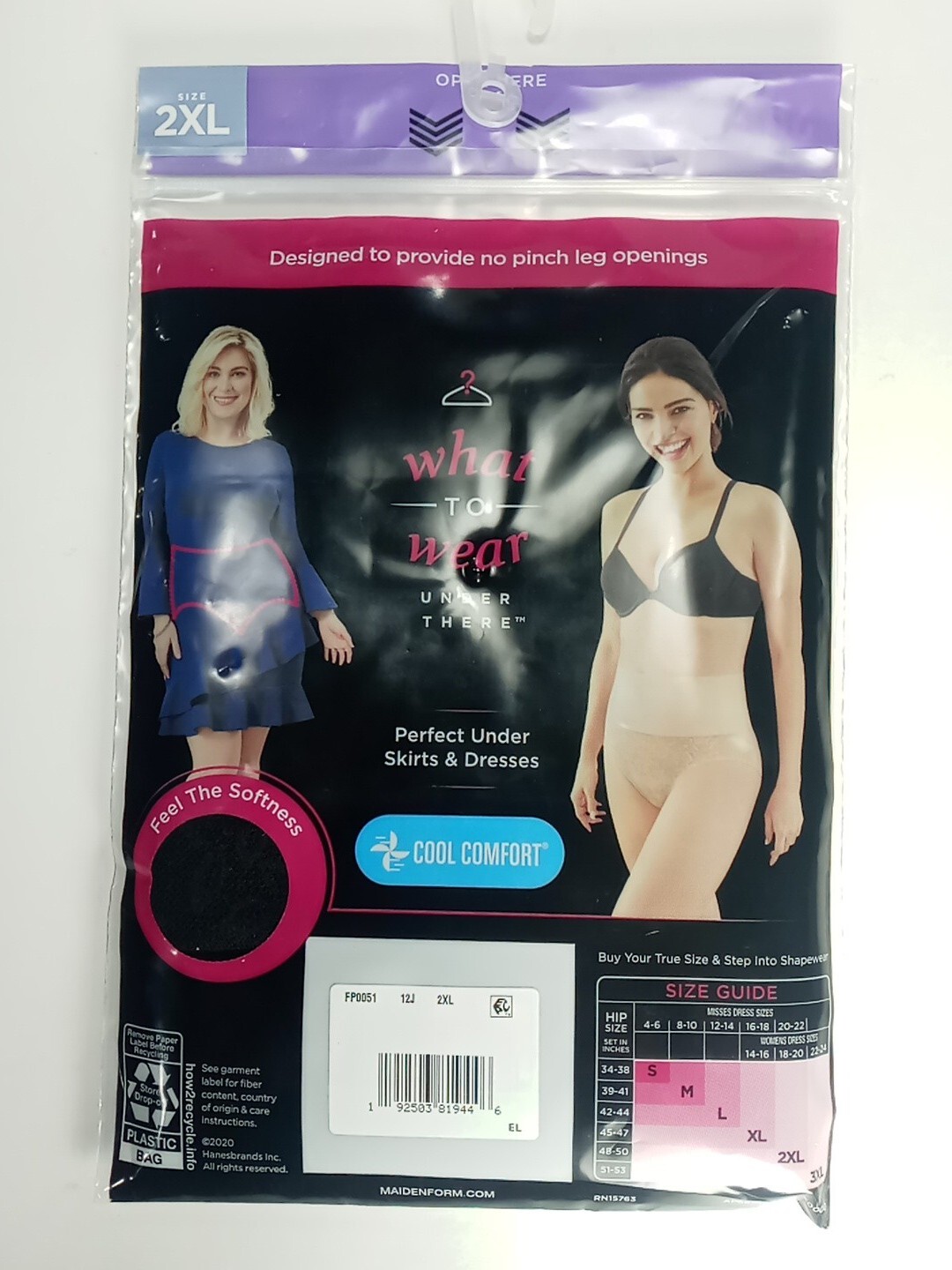 NWT Maidenform Flexees Lace Brief Panties Size 2XL Black Cool Comfort