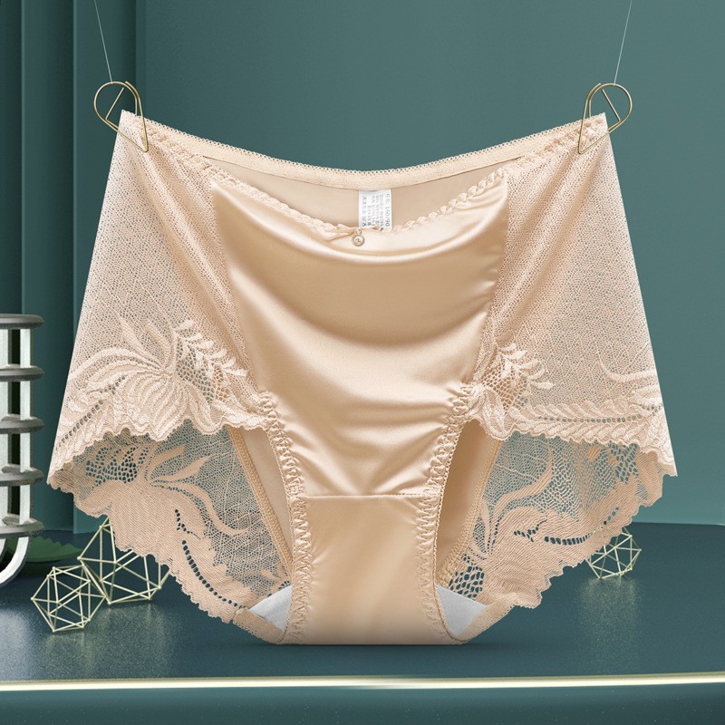 3 Pack Lace Satin Seamless Panties Tummy Control Butt Lift Bikini Sheer Silk