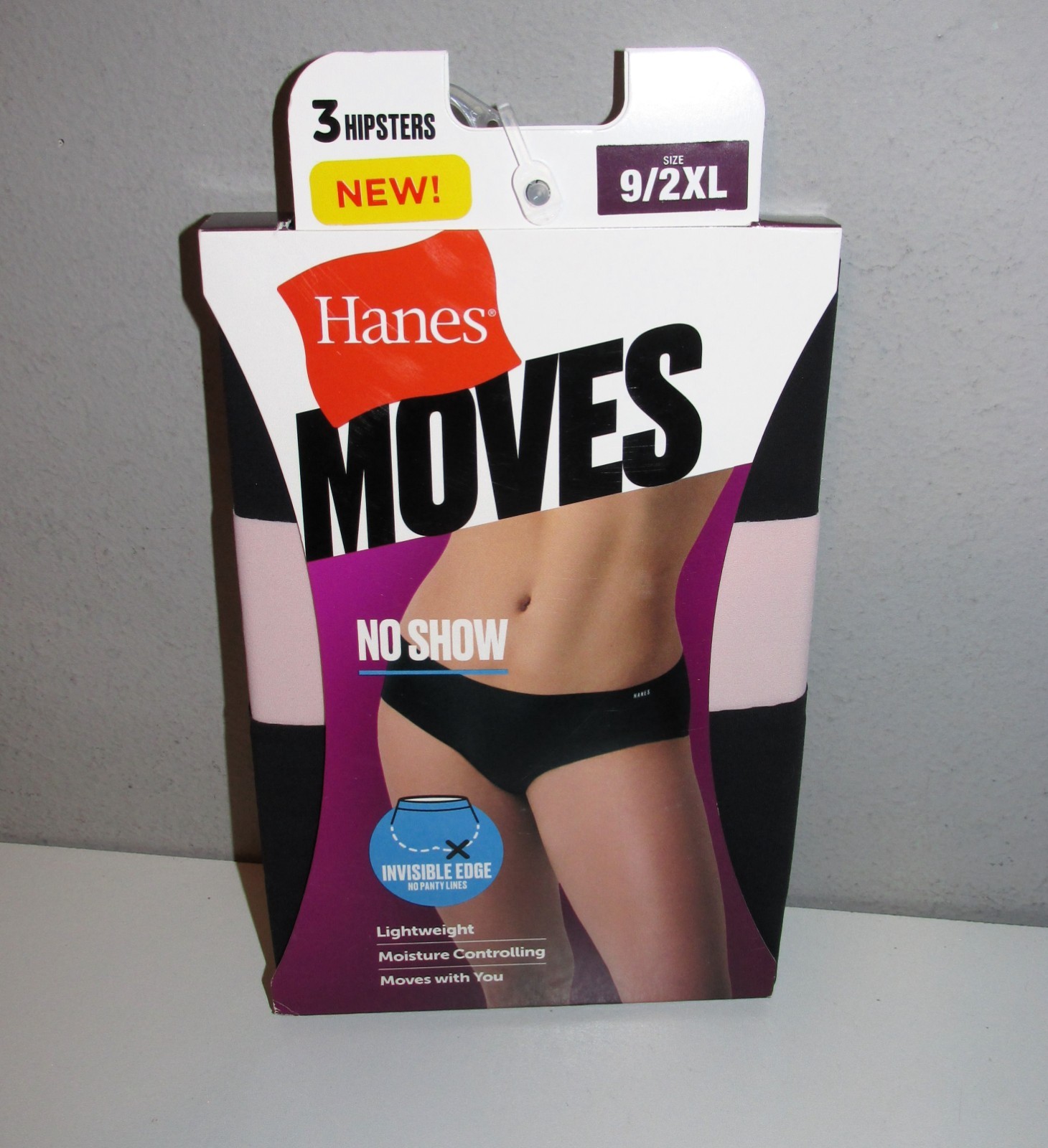 Womens Hanes Moves No Show Hipsters (Size 2XL / 9) BRAND NEW W TAGS