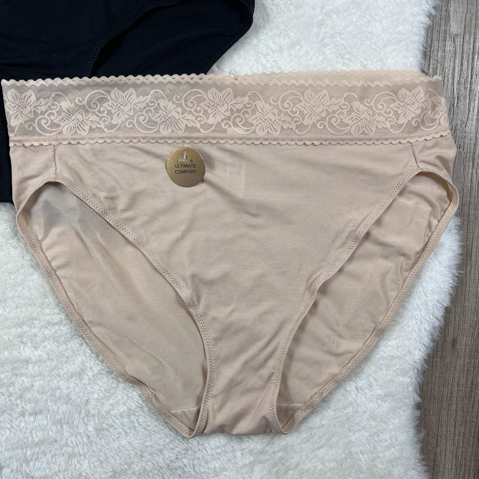 Wacoal Comfort Touch brief panties L Large Black Tan Nude Lot Of 2