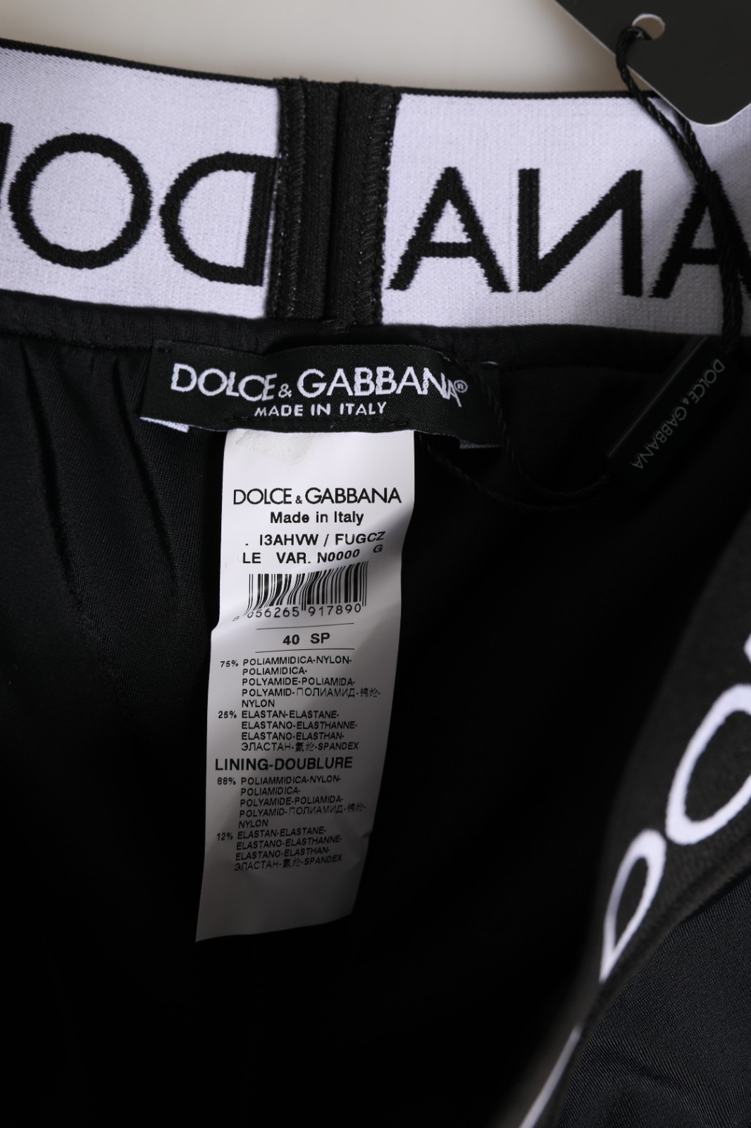 DOLCE & GABBANA Underwear Black Nylon Logo Waistband Shorts IT40/US6/S 340usd