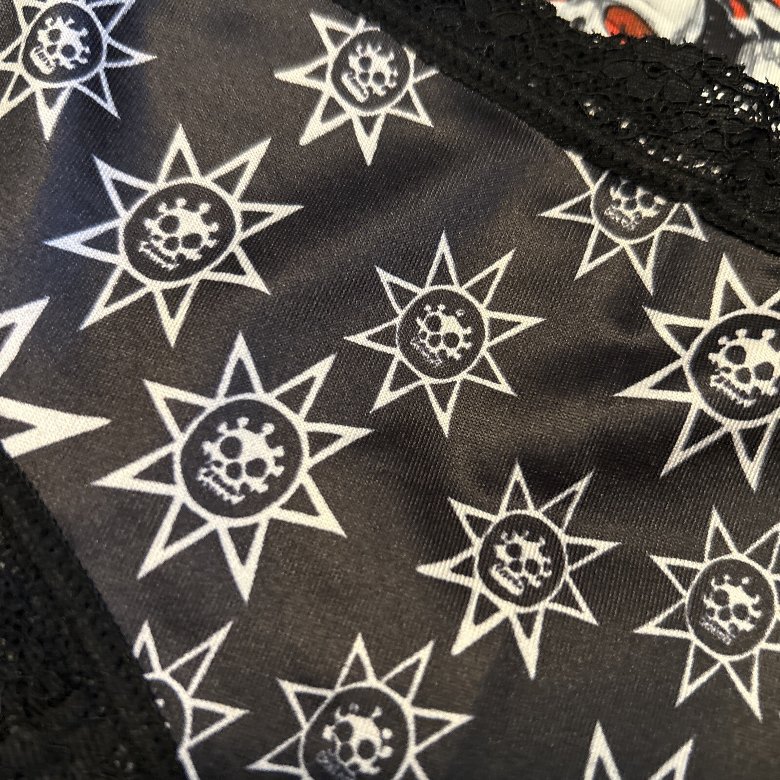 Morvia 3pk lace trim Skater goth Emo panties S skulls stars Santa Hat Lingerie