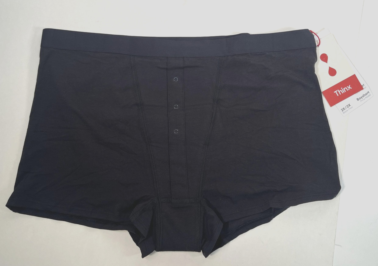 Thinx Black Supima Tencel Leakproof Boyshort Period Underwear Womens 2X New