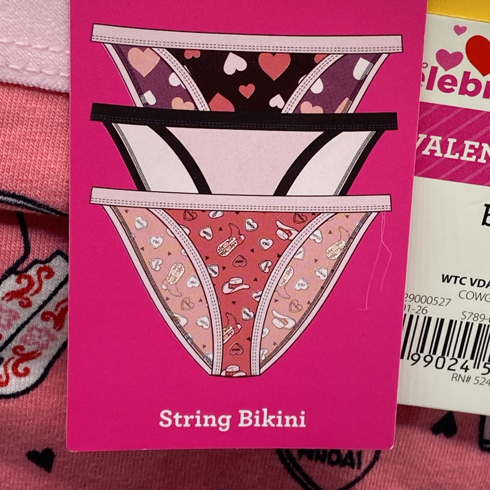Way To Celebrate! 3 Pack Bikini-cut Cowgirl Heart L (12/14) underwear With Tags
