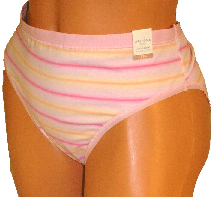 Panties Lingerie Arizona Body Pink Striped Hi Leg Bikini XXL Adult Gift