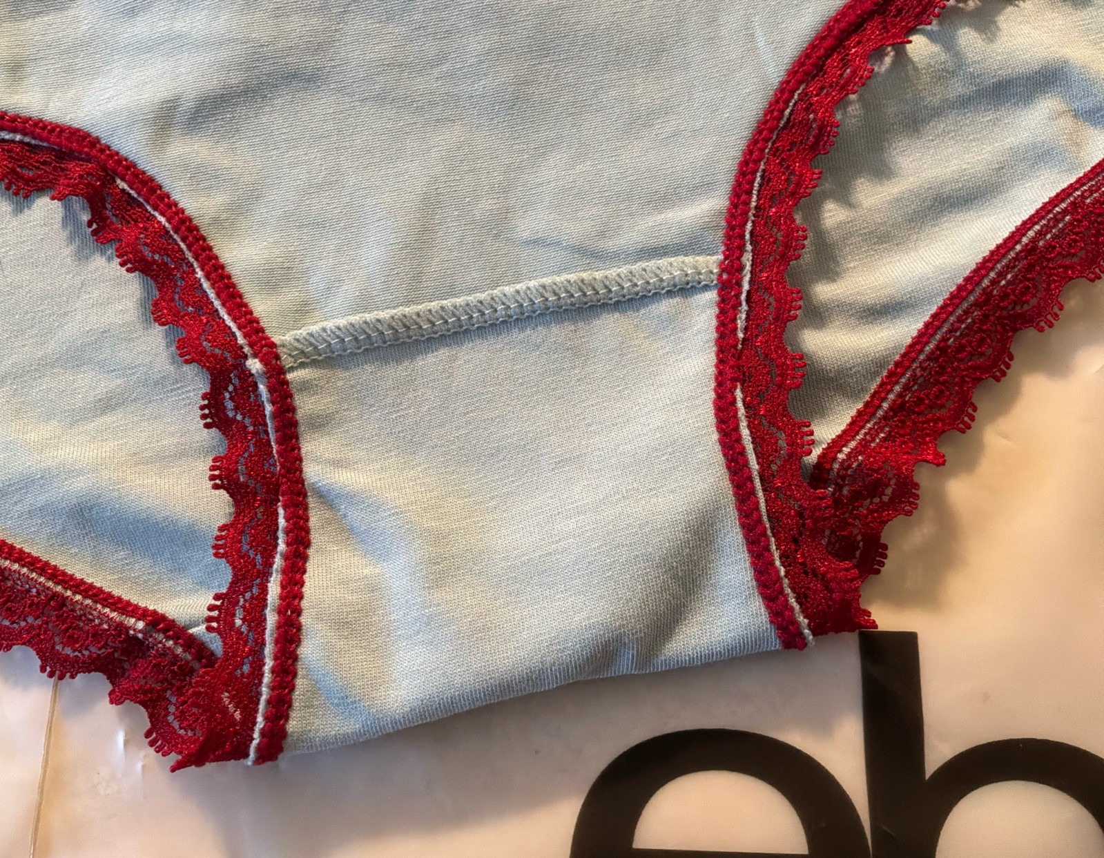 NWT Splendies Sz 1XL Blue Cotton W/ Red Bows-Ribbon Hipster Panty