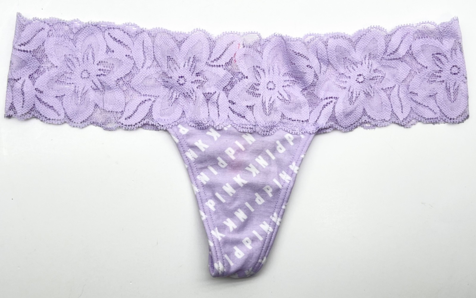 Rare Victorias Secret Pink V-Front High Cut Brazilian Panty Lilac Purple Lace XS