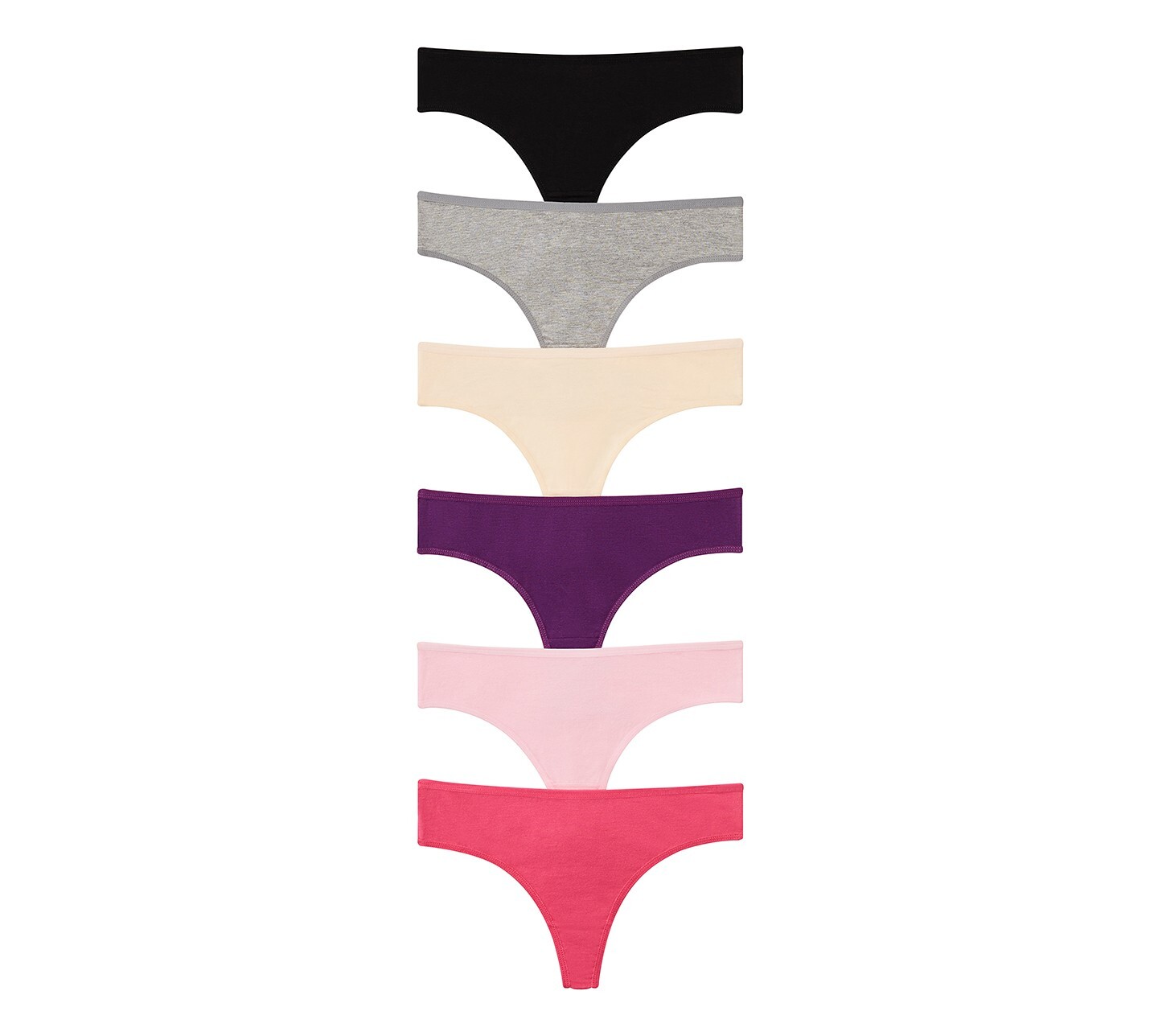 6 Womens Cotton Thongs Yoga Sport Underwear G String Colors Panties Size S