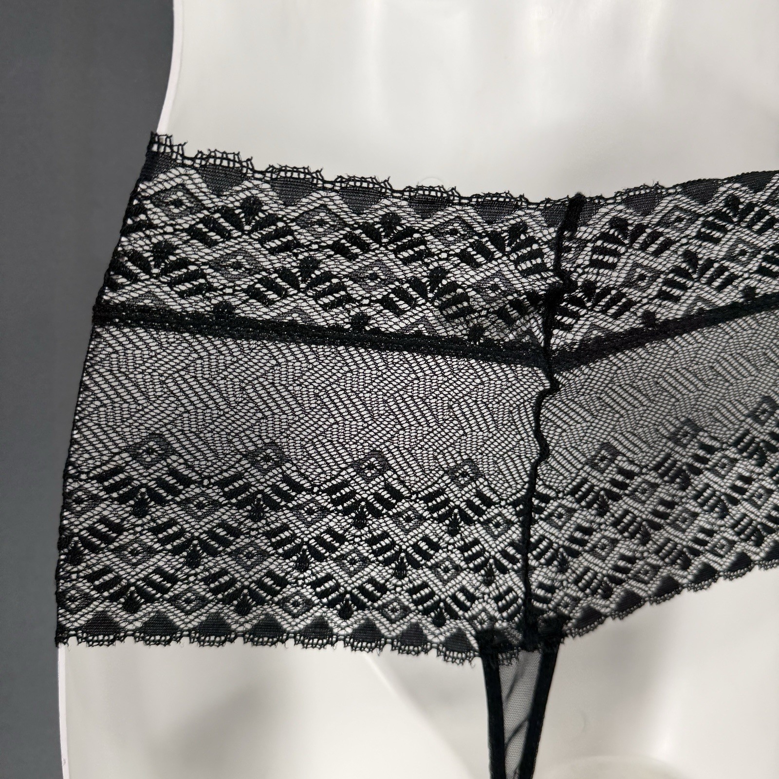 NEW B.Tempt’d Net Perfection Tanga Thong Womens M 6 Hi-Waist Lace Mesh Sexy