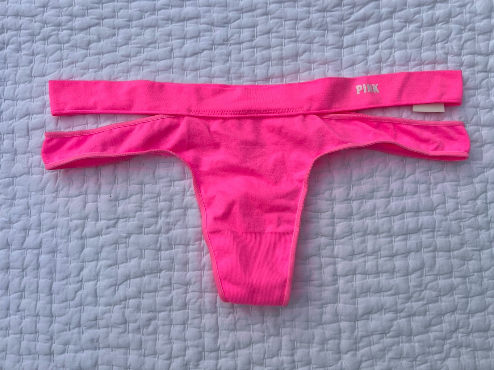 Rare Victorias Secret Pink Yoga Smooth Thong Panty Turquoise M New