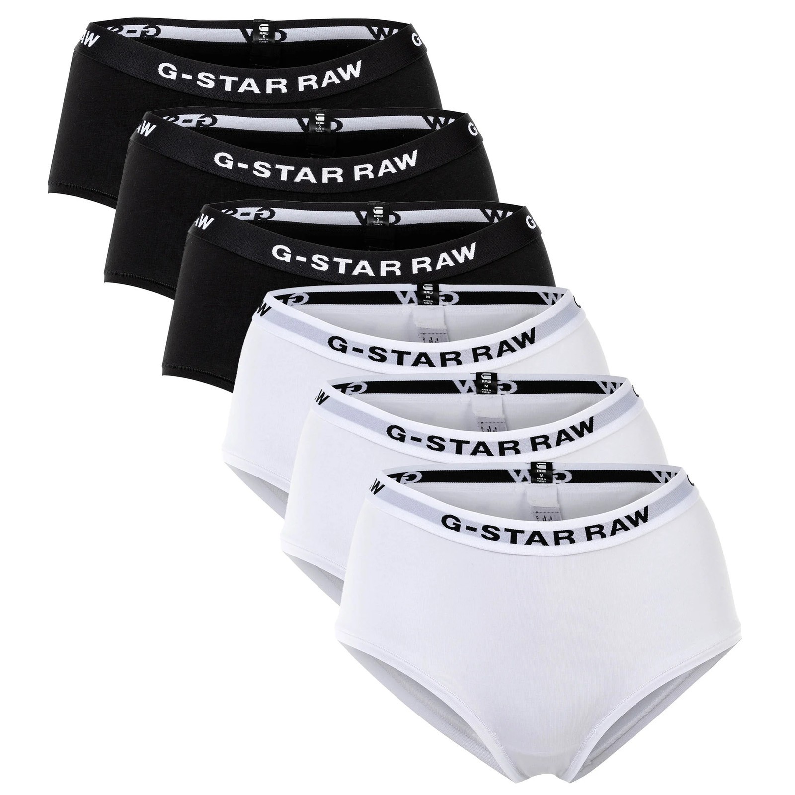 G-STAR Women’s Hipster Briefs, 6-Pack – Hipster, Cotton Stretch, Logo, Solid…