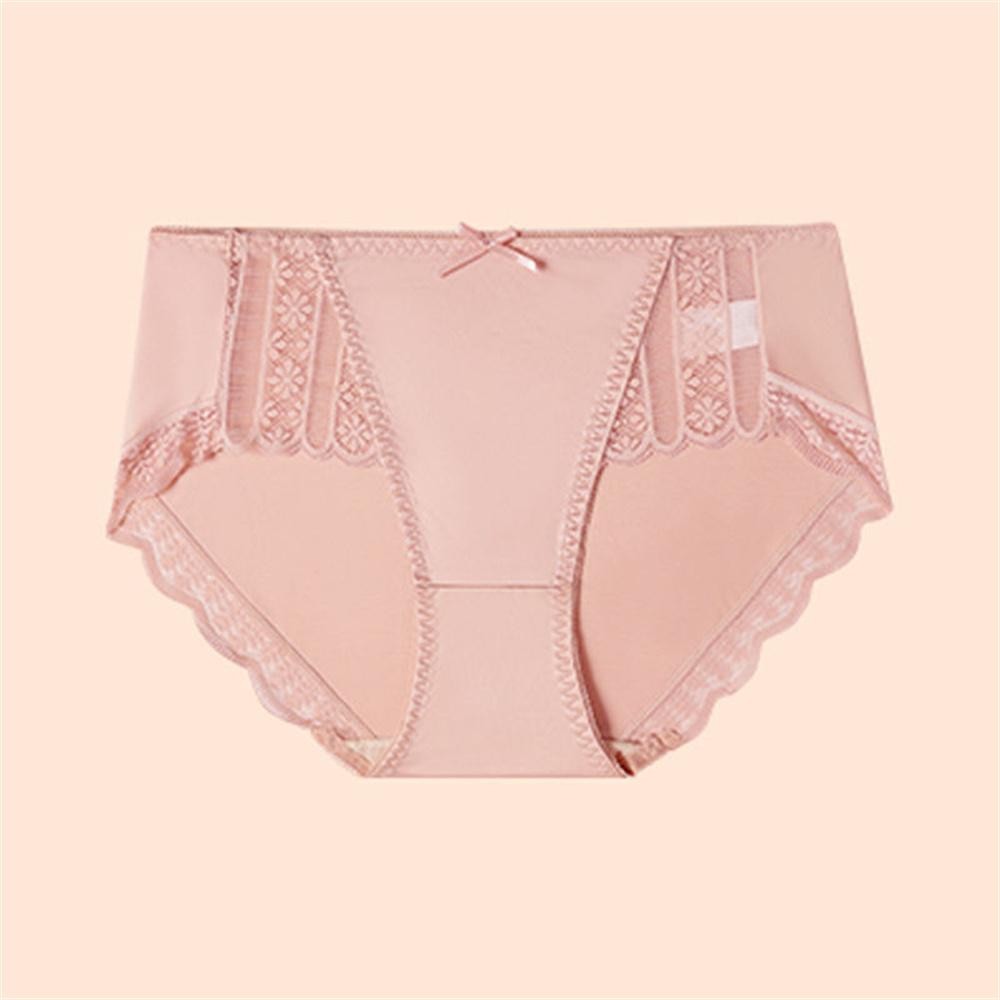 4pcs Women Luxury Ice Silk Smooth Glossy Satin Underwear Sexy Lace Thongs