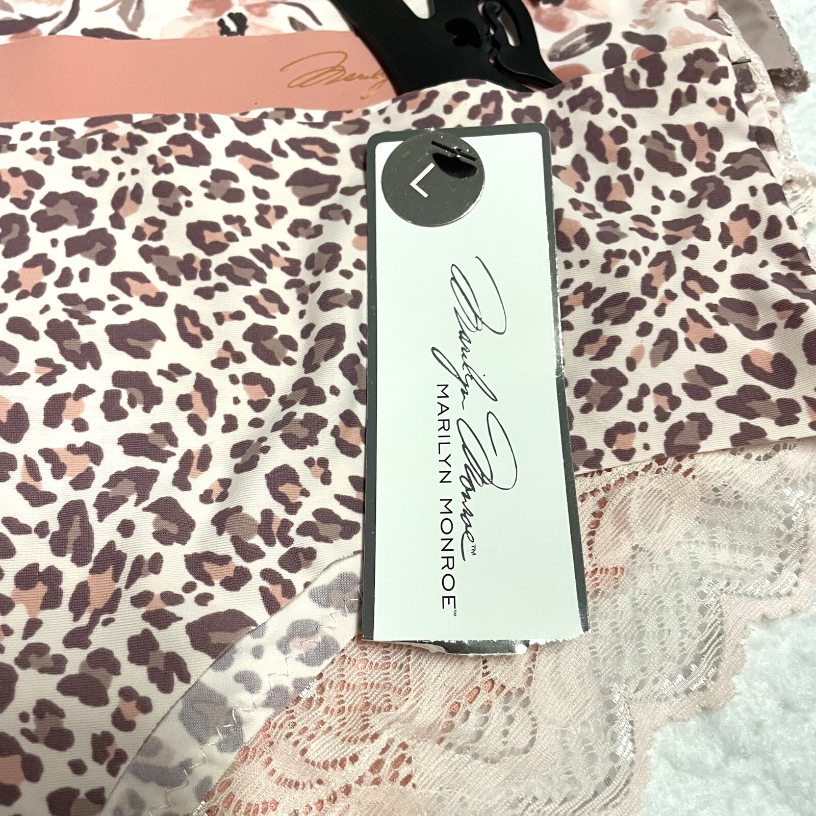 MARILYN MONROE Panties L 5-Pack Pink Tiger Sexy Thong Underwear Floral Seamless